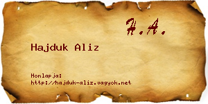 Hajduk Aliz névjegykártya