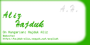 aliz hajduk business card